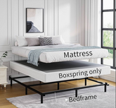 10-inches thick mattress with box spring and adjustable metal frame